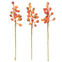 Itens Cacho de bagas laranja, com 20 cm de comprimento.