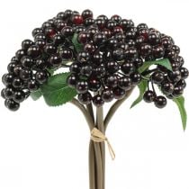 Berry ramo vermelho preto artificial deco coroa de outono 25 cm 5 peças em bando