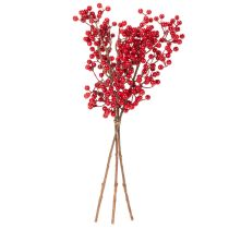 Itens Ramo artificial de azevinho com bagas vermelhas, ramo decorativo para vasos, 47 cm, 3 peças