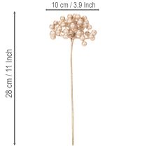 Itens Ramo artificial de frutos silvestres, decoração cor champanhe, 28 cm, 3 peças