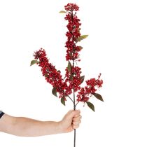 Itens Galho artificial com frutos vermelhos e folhas, 96 cm