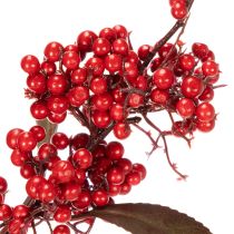 Itens Galho artificial com frutos vermelhos e folhas, 96 cm