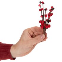 Itens Ramo artificial com frutos vermelhos, 15 cm, 6 peças