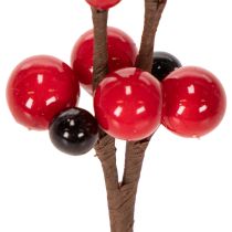 Itens Ramo artificial com frutos vermelhos, 15 cm, 6 peças