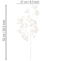 Itens Ramo artificial de frutos silvestres brancos, material para decoração/artesanato, 52 cm