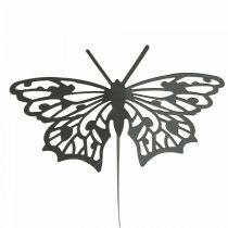 Plugue de flor borboleta de metal preto 10,5×8/44cm 3 unidades