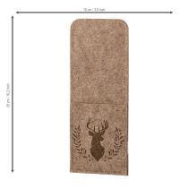 Itens Porta-talheres com estampa de veado, feito de feltro, 26 cm, 4 peças