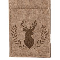 Itens Porta-talheres com estampa de veado, feito de feltro, 26 cm, 4 peças
