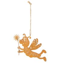 Itens Enfeite de abelha para pendurar, metal cor ferrugem, decoração de verão, 12 cm, 6 peças