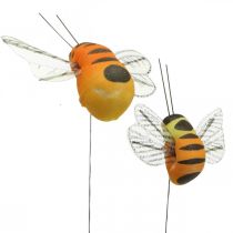 Abelha Deco, decoração de primavera, abelha em arame laranja, amarelo B5/6,5cm 12uds