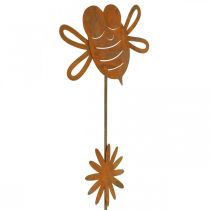 Itens Estaca de jardim abelha, decoração de primavera, estaca de metal ferrugem L24,5cm 6 peças
