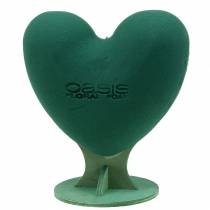 Espuma floral coração 3D com pé espuma floral verde 30cm x 28cm