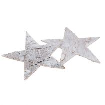 Itens Estrela de bétula lavada de branco 6,5cm 36p