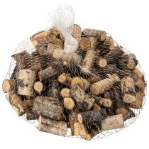 Itens Peças decorativas de madeira de bétula com casca para artesanato, 3 cm, 300 g