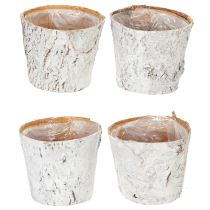 Itens Vaso para plantas com aparência de casca de árvore, ideal para decoração de interiores rústica e arranjos de plantas, 12 cm, conjunto com 4 peças.