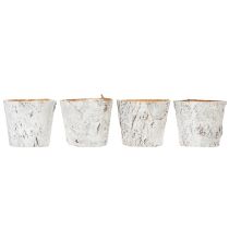 Itens Vaso para plantas com aparência de casca de árvore, ideal para decoração de interiores rústica e arranjos de plantas, 12 cm, conjunto com 4 peças.
