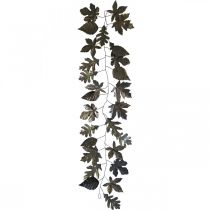 Guirlanda de metal para decoração de parede folhas de latão L100cm W27cm