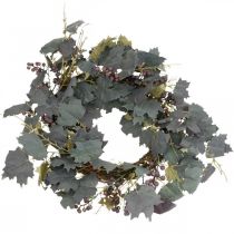 Coroa decorativa de folhas de videira e uvas Coroa de outono de videiras Ø60cm