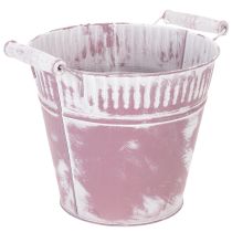 Itens Balde de lata, pintado de roxo e branco, Ø19cm A17cm, 1 unidade.