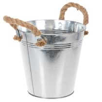 Itens Balde de metal brilhante com alças de corda, Ø18cm