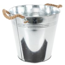 Itens Balde de metal brilhante com alças de corda, Ø25cm