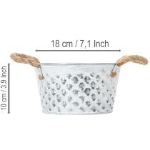 Itens Tigela de chapa metálica com alças de corda Ø18cm A10cm