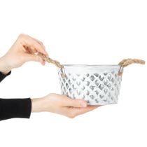 Itens Tigela de chapa metálica com alças de corda Ø18cm A10cm