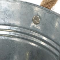 Itens Tigela oval de estanho prateado, 30 cm x 17 cm x 10 cm