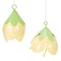 Itens Flor metálica suspensa para decoração romântica de interiores e exteriores, 6 cm, 6 peças