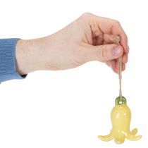 Itens Pingentes de flores de cerâmica, design alegre, estampa floral, decoração de primavera, 9 cm, 6 peças