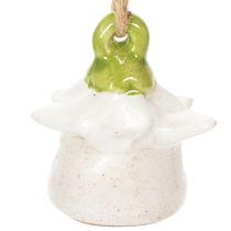 Itens Casinha de fada de cerâmica com flor para pendurar, 6 cm, 6 peças
