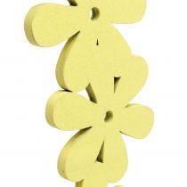 Grinalda de flores em madeira amarela Ø35cm 1p