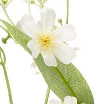 Itens Ramo decorativo de flor de macieira artificial para dar um toque de cor à sala de estar, cor creme, 108 cm, 2 peças.