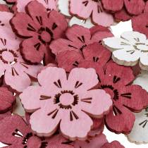 Flores de madeira em flor de cerejeira, polvilhe decoração de primavera, decoração de mesa, flores para polvilhar 72 unidades