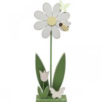 Decoração de flores com abelha, decoração de madeira para a primavera H56cm