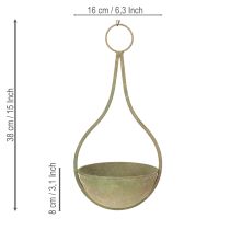 Itens Cesto de flores, cesto suspenso, jardim de decoração em metal Ø16cm H38cm