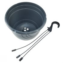 Itens Cesta suspensa vaso antracite para pendurar Ø25cm Alt.50cm