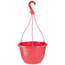 Cesto suspenso vaso de flores vermelho para pendurar Ø25cm Alt.50cm