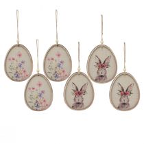 Itens Imagem de flor coelhinho em ovo Ovos de Páscoa decoração madeira 9,5×12cm 6 un