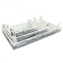 Itens Bandeja decorativa de madeira com arranjo shabby chic conjunto de 3