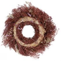 Itens Coroa de flores, coroa de flores secas, vermelho vinho, rosa, Ø25cm