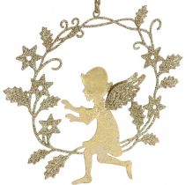 Itens Guirlanda de anjo, decoração de Natal, anjo para pendurar, pingente de metal dourado Alt.14cm L15.5