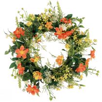 Guirlanda de flores artificiais anêmonas laranja Ø30cm Alt.9cm