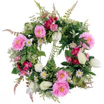 Grinalda de flores guirlanda de porta artificial primavera verão Ø30cm Alt.9cm