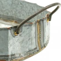 Tigela floreira de metal zinco antigo conjunto de 2 L45cm/59cm