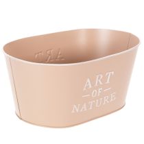 Itens Vaso oval de zinco para flores, rosa antiga, 27×18cm, A12,5cm