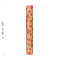 Itens Papel de embrulho sustentável em formato de favo de mel com estampa de coração para ocasiões especiais, 25 metros.