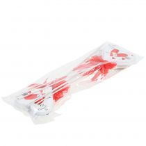 Itens Plug flor coração branco com laço 7cm 12 un