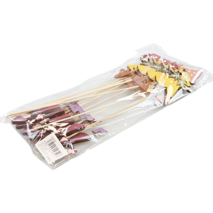 Itens Plugue de flor decoração de outono madeira amarelo roxo 8 × 6 cm 12 unidades