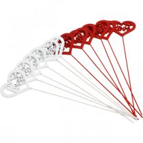 Itens Plugue de flor coração plugue decorativo de madeira vermelho Love 7cm 12pcs